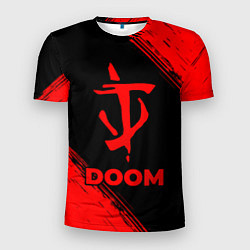 Футболка спортивная мужская Doom - red gradient, цвет: 3D-принт