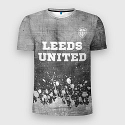 Мужская спорт-футболка Leeds United - grey gradient посередине