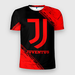 Мужская спорт-футболка Juventus - red gradient