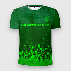 Мужская спорт-футболка Galatasaray - green gradient посередине