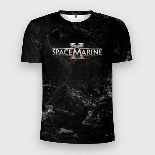 Мужская спорт-футболка Warhammer 40000 space marine 2 black logo / 3D-принт – фото 1