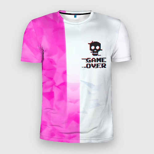 Мужская спорт-футболка Game over pink abstraction / 3D-принт – фото 1