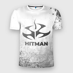 Мужская спорт-футболка Hitman - white gradient