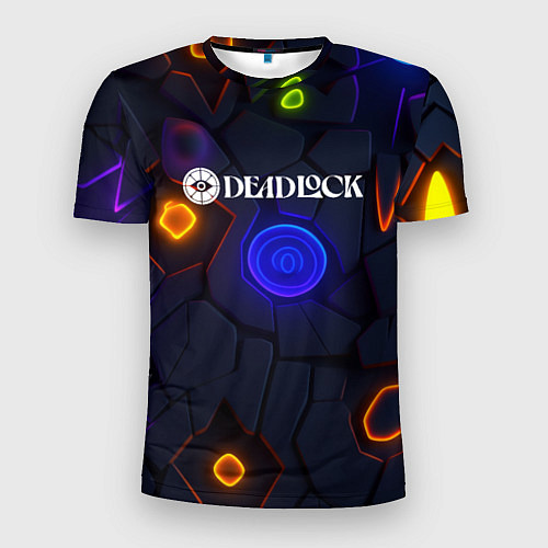 Мужская спорт-футболка Deadlock logo текстурные плиты / 3D-принт – фото 1