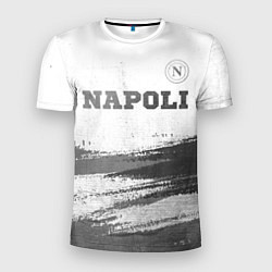 Мужская спорт-футболка Napoli - white gradient посередине