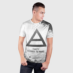 Футболка спортивная мужская Thirty Seconds to Mars - white gradient, цвет: 3D-принт — фото 2