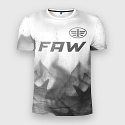 Мужская спорт-футболка FAW - white gradient посередине