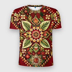 Мужская спорт-футболка Русские классические узоры и орнамент