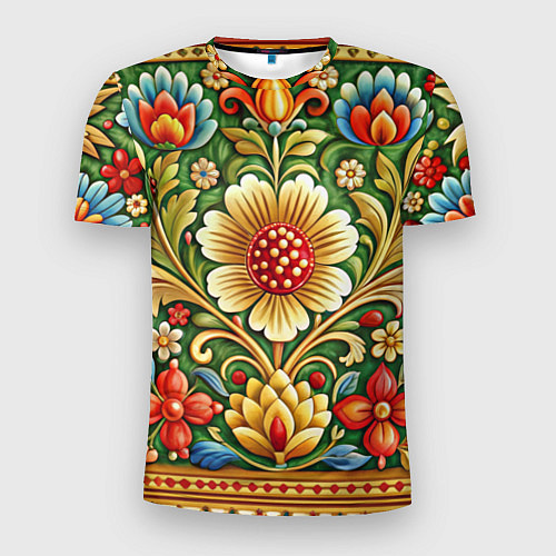 Мужская спорт-футболка Стиль советского ковра узоры и орнамент / 3D-принт – фото 1