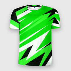 Мужская спорт-футболка Geometry stripes green