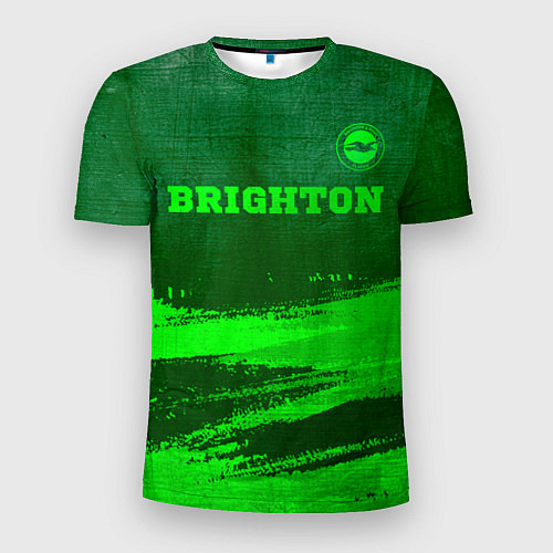 Мужская спорт-футболка Brighton - green gradient посередине / 3D-принт – фото 1