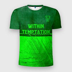 Мужская спорт-футболка Within Temptation - green gradient посередине