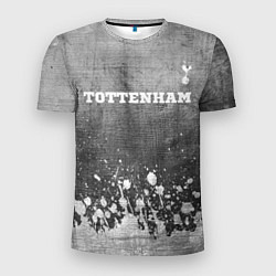 Мужская спорт-футболка Tottenham - grey gradient посередине