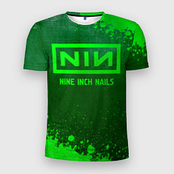 Мужская спорт-футболка Nine Inch Nails - green gradient