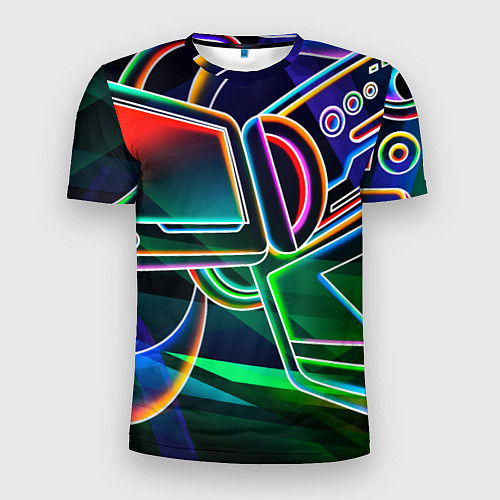 Мужская спорт-футболка Неоновая психоделика геймер / 3D-принт – фото 1