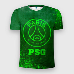 Мужская спорт-футболка PSG - green gradient