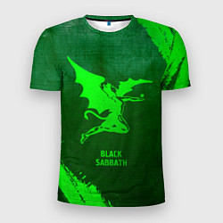 Мужская спорт-футболка Black Sabbath - green gradient