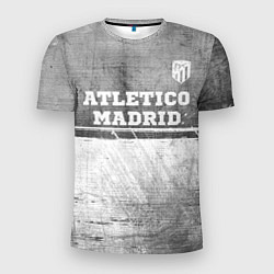 Мужская спорт-футболка Atletico Madrid - grey gradient посередине