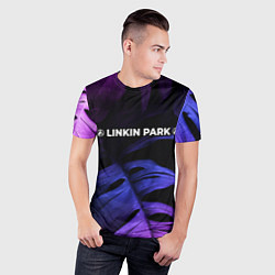 Футболка спортивная мужская Linkin Park 2024 neon monstera, цвет: 3D-принт — фото 2