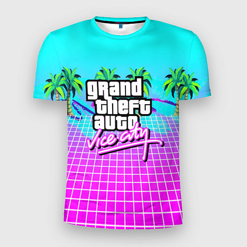 Мужская спорт-футболка Vice city tropic collection / 3D-принт – фото 1