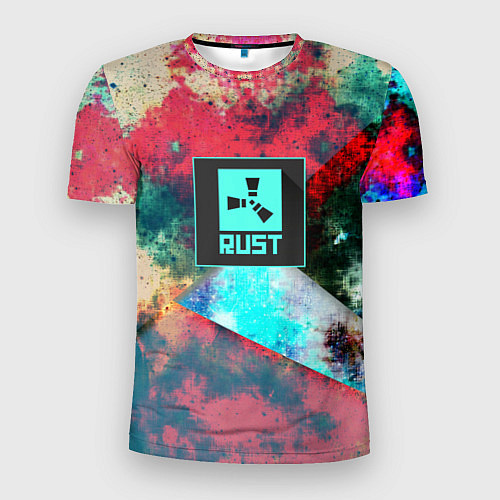 Мужская спорт-футболка RUST geometry color / 3D-принт – фото 1