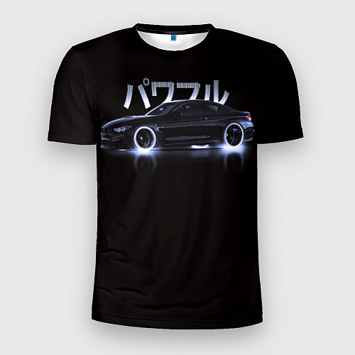 Мужская спорт-футболка Neon BMW / 3D-принт – фото 1