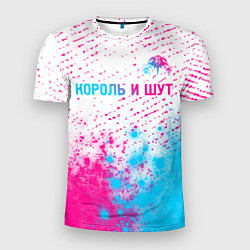 Футболка спортивная мужская Король и Шут neon gradient style посередине, цвет: 3D-принт