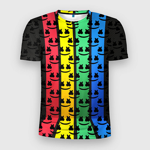 Мужская спорт-футболка Marshmello neon music dj / 3D-принт – фото 1