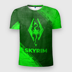 Мужская спорт-футболка Skyrim - green gradient