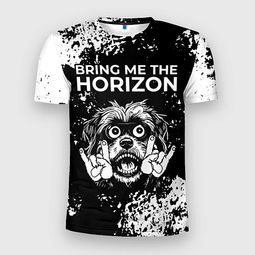 Мужская спорт-футболка Bring Me the Horizon рок пес / 3D-принт – фото 1