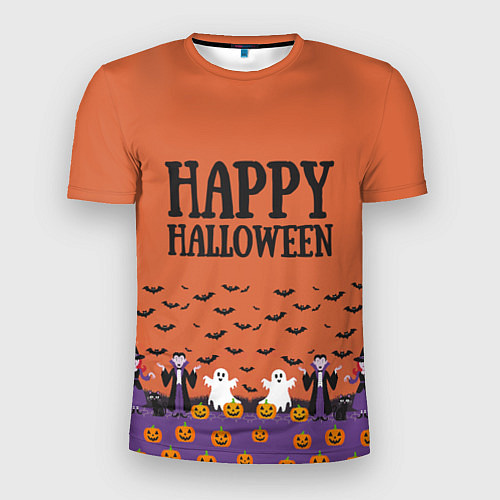 Мужская спорт-футболка Happy Halloween pattern / 3D-принт – фото 1