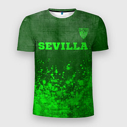 Мужская спорт-футболка Sevilla - green gradient посередине