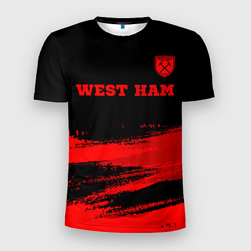 Мужская спорт-футболка West Ham - red gradient посередине / 3D-принт – фото 1