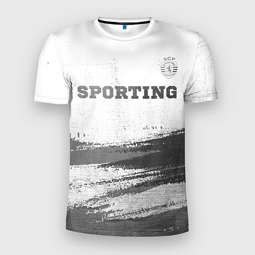 Мужская спорт-футболка Sporting - white gradient посередине / 3D-принт – фото 1