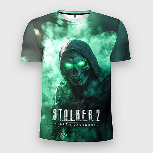 Мужская спорт-футболка Stalker 2 череп с зелеными глазами / 3D-принт – фото 1