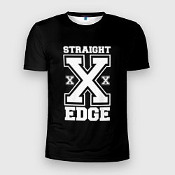 Футболка спортивная мужская Straight edge SXE, цвет: 3D-принт