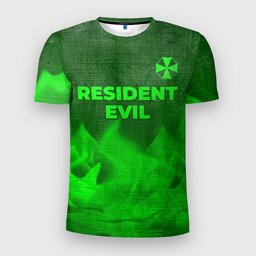 Мужская спорт-футболка Resident Evil - green gradient посередине / 3D-принт – фото 1