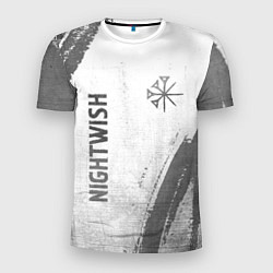 Мужская спорт-футболка Nightwish - white gradient вертикально