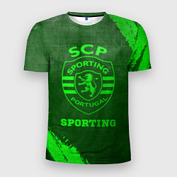 Мужская спорт-футболка Sporting - green gradient