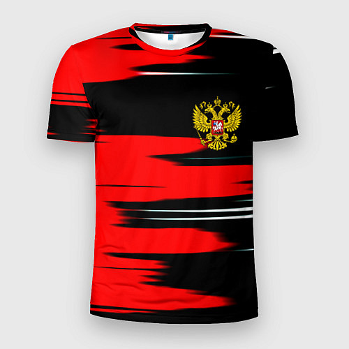 Мужская спорт-футболка Россия полосы краски / 3D-принт – фото 1