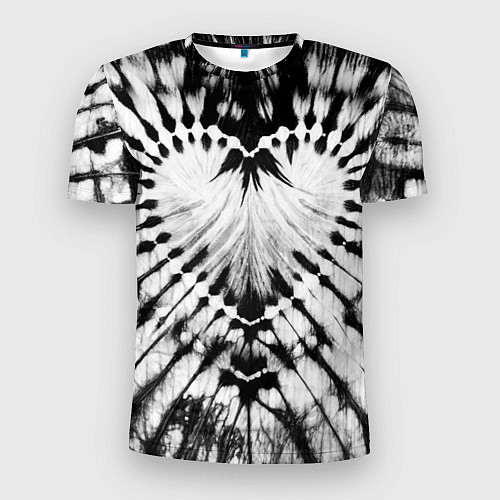 Мужская спорт-футболка Абстрактное сердце - черно-белый тай-дай / 3D-принт – фото 1