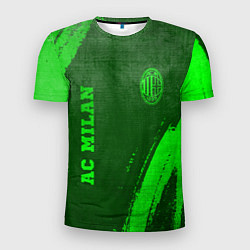 Футболка спортивная мужская AC Milan - green gradient вертикально, цвет: 3D-принт