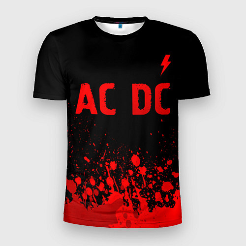 Мужская спорт-футболка AC DC - red gradient посередине / 3D-принт – фото 1