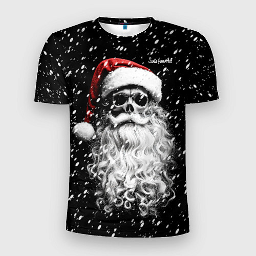 Мужская спорт-футболка Санта из ада - снежная ночь / 3D-принт – фото 1