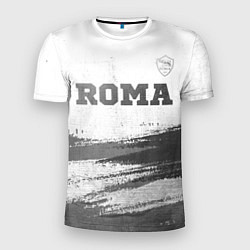 Мужская спорт-футболка Roma - white gradient посередине