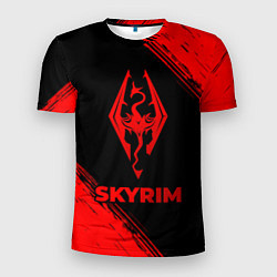 Мужская спорт-футболка Skyrim - red gradient