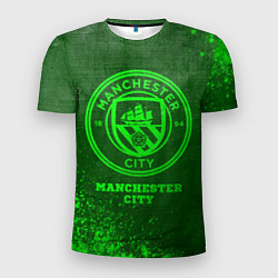 Футболка спортивная мужская Manchester City - green gradient, цвет: 3D-принт