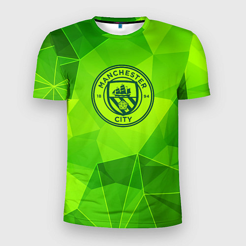 Мужская спорт-футболка Manchester City green poly / 3D-принт – фото 1