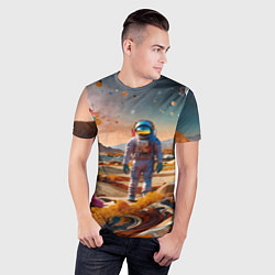 Футболка спортивная мужская Космонавт на красочной планете, цвет: 3D-принт — фото 2