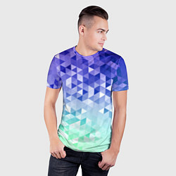 Футболка спортивная мужская Градиентная геометрия, цвет: 3D-принт — фото 2